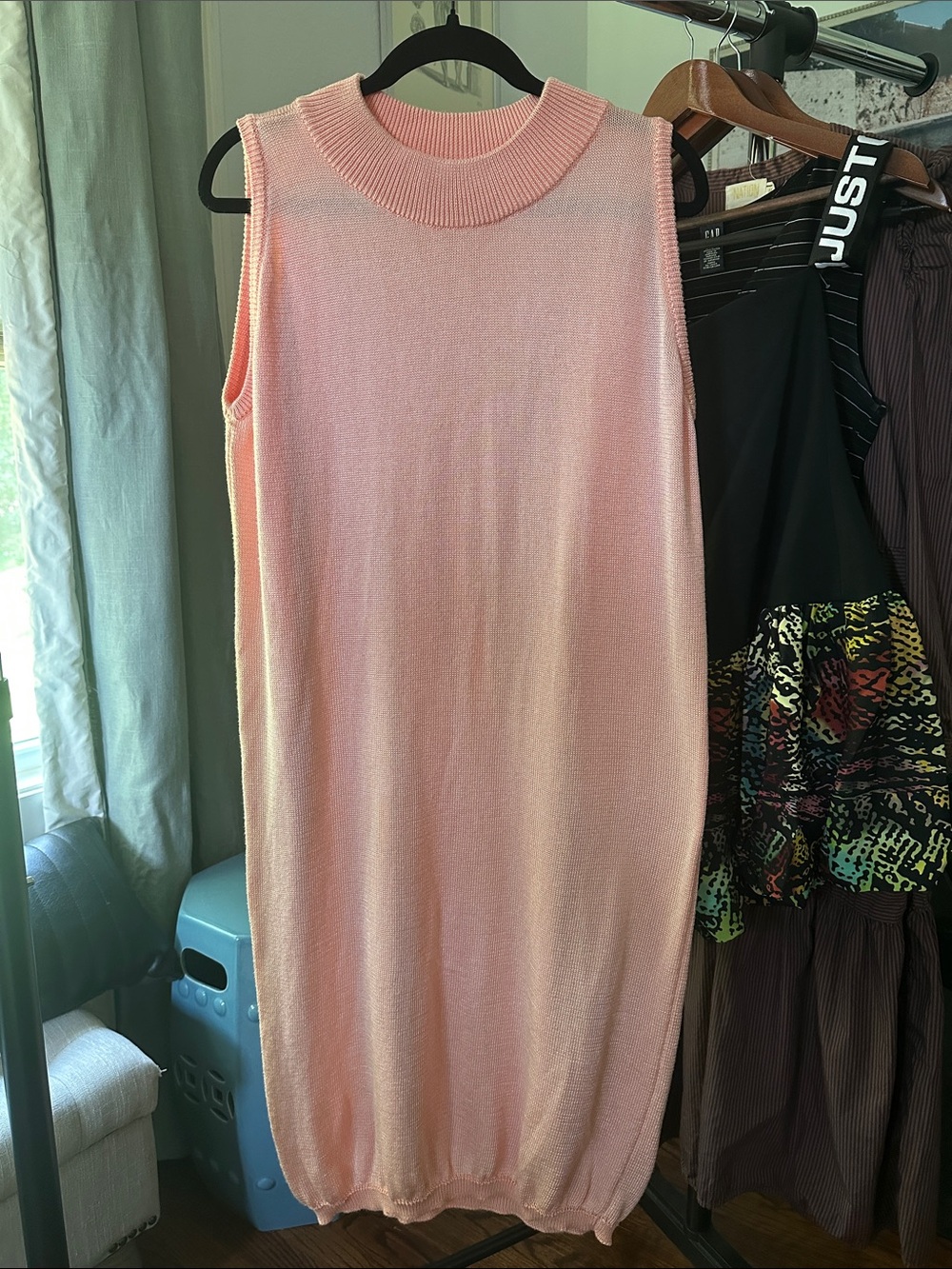 Rare Vintage United Benetton Sleeveless Pink Knit Dress